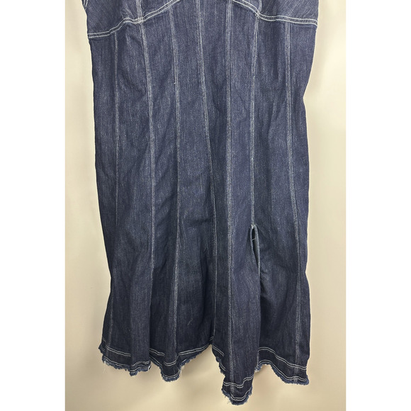 Anthropologie x Pilcro Seamed V-Neck Denim Dress Women's Anthro Plus Size 26W 26 - Picture 6 of 16